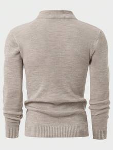 Men Solid Casual High Neck Regular Sweater