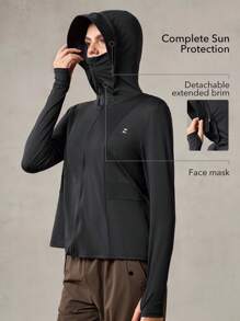OutZeal OutZeal SunProof UPF50+ Cooling Hooed Sun Protection Jacket Women With Mask, Detachable Brim, Hat Hole