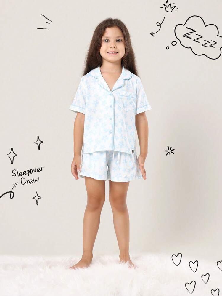 Soft Comfort Button Through Short Sleeve Pajama Set
