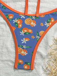 Swim Mod 夏季可爱橙色和柠檬水果比基尼套装，适合少女，沙滩装 - 彩色 - 查看 6