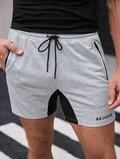 Manfinity VCAY 男士针织时尚休闲日常宽松纯色松紧腰直筒短裤