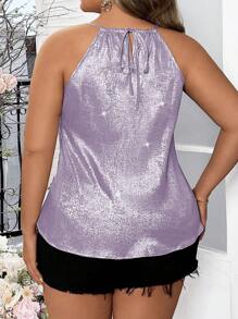 Celure 女士加大码优雅撞色露背上衣，夏季