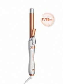 SHEGLAM HAIR Rotating Curling Iron,Automatic Ceramic Curling Iron,Home Button,Auto Curler,Spinning Wand For Long-Lasting Waves,Dual Voltage,Curly Hair Products,Hair Curling Irons,PTC 60s Fast Heating,5 Temp Selection,Smart Timer,Home Button For Quick Reset,Water-Based Ceramic Coating-Even Heat For Uniform Styling For Long Hair Birthday Gift Pink Vibe Makeup Party Beach Travel Camping School Campus Festivals Rose Present Girl Charm Best Women's Day Love Yourself Spring Hair Care - Silver - View 10