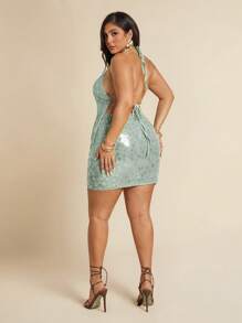 SHEIN BAE Áo thun nữ mùa hè cỡ lớn gợi cảm tuyệt đẹp màu xanh bạc hà sequins phong cách Boho bãi biển kỳ nghỉ hòa nhạc cổ yếm, đường cong ngày 4 tháng 7, bãi biển, sân bay, lễ hội, tốt nghiệp, mùa hè cho phụ nữ, áo đi chơi cho phụ nữ, tiệc tùng, câu lạc bộ gợi cảm cho phụ nữ, sinh nhật, trang phục phương Tây cho phụ nữ, áo xanh lá cây, đêm nghỉ lễ - màu xanh lá - Xem 8