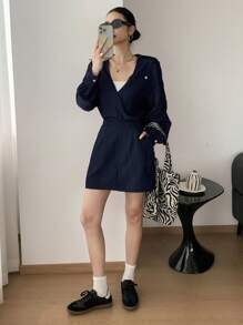 DAZY Women Two Pieces Outfits For Daily Wear Lounge Sets For Women - Blue - View 3