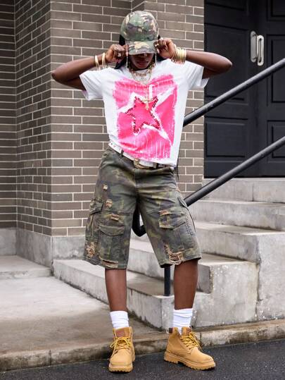 Street Life Women Street Graphic Printed Short Sleeve T-Shirt, Suitable For Everyday Wear, Spring & Summer, Streetwear