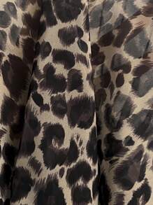 Chiquease Women's Leopard Print Split Hem Sexy Halter Neck Sleeveless Tank Top, Summer - Dark Green - View 4