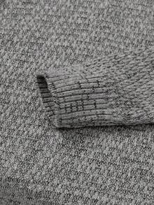 EURMUSE Men Textured Casual Crew Neck AW Regular Sweater - Dark Grey - View 6