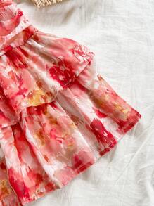 Soleia Women's Vintage Leopard Print Ruffled Hem Mini Skirt, Casual Ruched Layered Hemline Cute Lunch Style - Multicolor - View 6