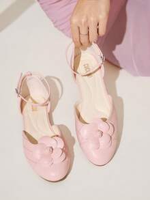 CUCCOO CHICEST 圆头花卉优雅女士平底鞋 - 粉色 - 查看 9