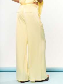 MUSERA High Rise Satin Wide Leg Trousers Co Ord Bottom Only Summer Vacation Holiday Birthday Graduation Prom Festival Cute Casual Elegant Tuscan Sun