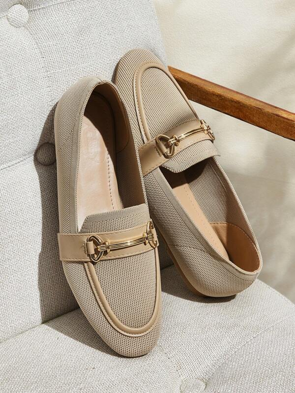 CUCCOO BASICS Women's Metal Decor Fashionable Daily Wear Flat Slip-On Shoes