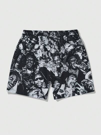 Street Life Men's Printed Woven Shorts, Suitable For Daily Wear, Spring/Summer, For Back To School