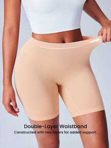 LUVLETTE 2-Pack Ultra-Fine Yarn High-Elastic Seamless Long Boy Shorts  Basic Lingerie As Outerwear - Multicolor - View 8