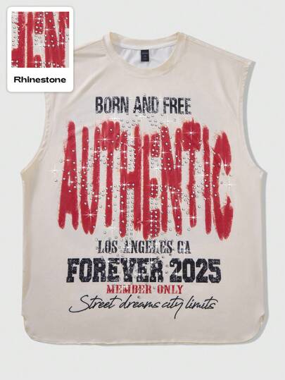 Street Life Men's Street Life Graphic Rhinestone Embellished Tank Top