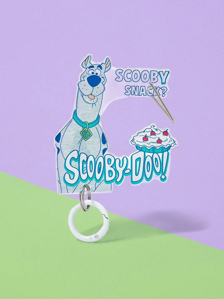 SCOOBY-DOO X SHEIN Cute Acrylic Food Pattern Carabiner Keychain, Cool - Blue and White - View 1