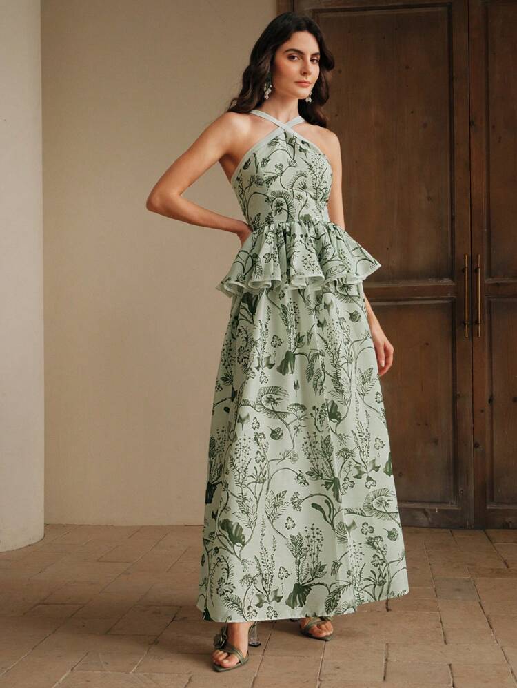Women's Long Digital Print Dress, Casual Resort Graceful Elegant Versatile Party Dress