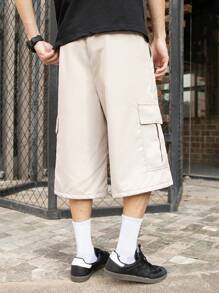 Manfinity EMRG Pantalones cargo casuales de hombre de unicolor con cordón