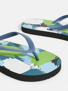 Grefit Women's Flip Flop Sandals, Comfortable Light-Weight Soft Sole Non-Slip Breathable Casual Fashion Beach Slippers - Dark Green - View 3