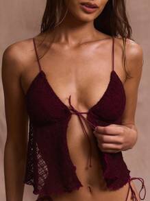 Musera Resort 蕾丝边前三角比基尼上衣夏季，伊比沙岛适合，假日，度假，性感，浪漫，海滩游泳优雅节日复兴