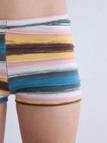 COUREZ Rib Knit Ombre Micro Shorts /Y2K StreetWear Winter Clothes For Women Women's Winter Clothes Vacation Sexy