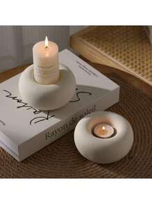 Cirelle 1pc Nordic Style Minimalist White Ceramic Candle Holder
Elegant Accent For Living Room, Bedroom, Office Desk | Ideal Mother's Day, Graduation, Housewarming Gift | Summer Home Refresh Decor | High-End Hotel Supplies And Table Decor