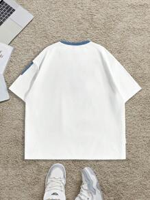 Manfinity VCAY 夏季大码男士宽松针织圆领短袖超大T恤