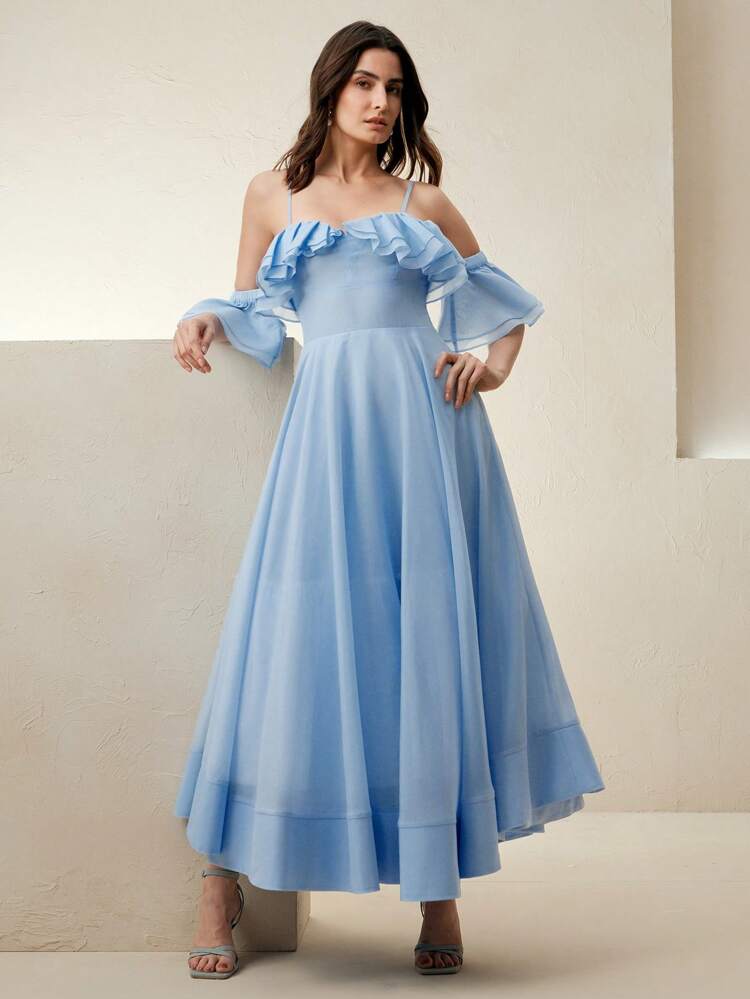 Women's Romantic Ruffle Off-Shoulder Dress, Spring/Summer