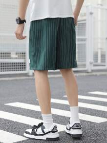 PantsHub 2 件青少年男童休闲学院风纯色短裤，通勤、上学、日常休闲、运动皆宜，适合春夏季 - 彩色 - 查看 2