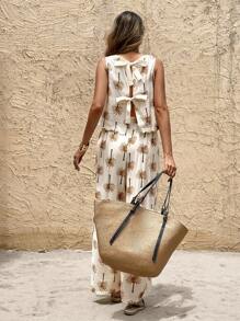 SHEIN Frenchy 2pcs Women Sleeveless Top And Pants Set, Fashionable For Summer Casual