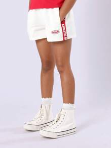 SUMWON Conjunto informal de verano para preadolescentes de edición limitada mundial de Kansas City, que incluye top corto y shorts de tiro bajo, con calcetines blancos con volantes