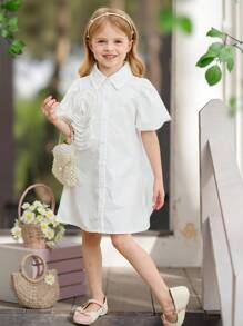 SHEIN 年轻女孩纯色梭织紧身连衣裙