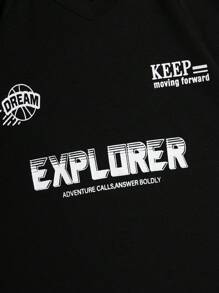 SHEIN Teen Boys' Color Block Car Graphic T-Shirt, Casual School Style, Comfortable, Fashionable, Versatile, Soft Fabric, Suitable For Daily Wear, School, Commute, Outdoor, Sports, Racing & Cycling