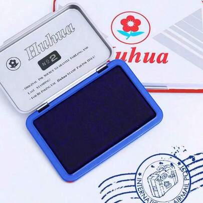 1pc/2pcs/3pcs/4pcs方形金属印台，速干水性墨水，用于印章、图章、钢印的印台，适合学生、教师、会计、财务人员、盖章、按指纹、返校、学校用品、办公用品（注：不适用于硅胶印章、玻璃印章）