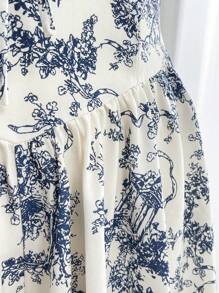 SHEIN MOOSTA Bộ đồ liền thân không tay in họa tiết dây rộng cỡ lớn - Nhiều màu - Xem 6