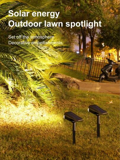 2-In-1 Solar LED Spotlight, Outdoor Super Bright Multi-Color Landscape Light, Suitable For Tree, Yard, Garden, Villa Decoration, Pathway Lighting