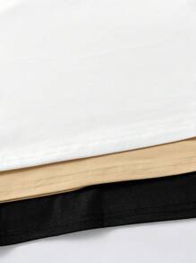 Paquete de 3 camisetas de manga corta básicas y casuales para adolescentes - Multicolor - Ver 4