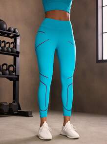 Powerista Enge Sportleggings mit Streifenprint, geeignet zum Laufen und Trainieren