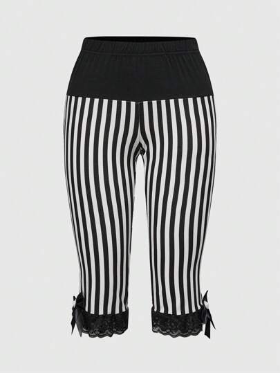 ROMWE Avant بنطال نسائي سيسيلي طويل مزخرف بحوافر ملون كتل بألوان شريطية متباينة بتصميم كلاسيكي من جنوب أوروبا