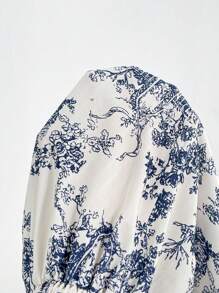 SHEIN MOOSTA Bộ đồ liền thân không tay in họa tiết dây rộng cỡ lớn - Nhiều màu - Xem 5