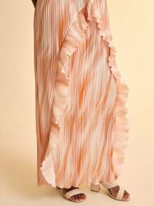 CAJUNI 女式荷叶边扎染百褶吊带连衣裙 - 彩色 - 查看 7