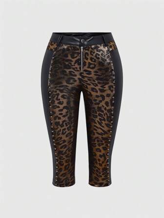 Hippie Hippy Chic Festival Studded Patchwork Capri Pants For Women