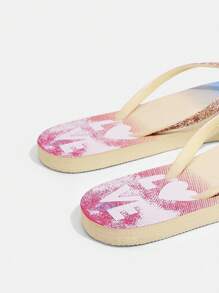 Grefit CUCCOO Star Printed Flat Sandals For Home, Beach And Outdoor Wear - Apricot - View 4