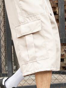 Manfinity EMRG Pantalones cargo casuales de hombre de unicolor con cordón