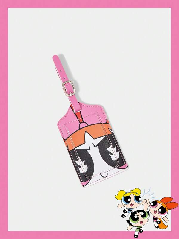 THE POWERPUFF GIRLS X SHEIN Blossom Pattern Cute Pink Luggage Bag Tag