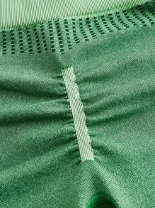 Powerista 字母印花撞色松紧腰紧身夏季运动短裤健身短裤