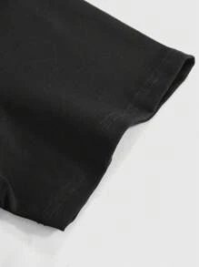 ROMWE MEN Street Life 3 piezas Camiseta de manga corta casual de cuello redondo de marca para hombre