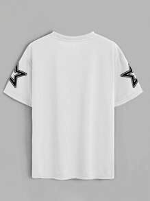 INAWLY Camiseta ligera de cuello redondo, de vestir en primavera-verano, de moda urbana, lavable a máquina, con estampado geométrico blanco y negro, ropa unisex para el armario de verano
