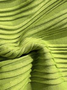 Swim Vcay 2 件套女士海滩夏季服装 - 纹理纯色贝壳肩带装饰抹胸系带比基尼套装 - 綠色 - 查看 5