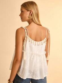 CAJUNI Débardeur de femme à motif coquillage mode brodé, convient pour l'été